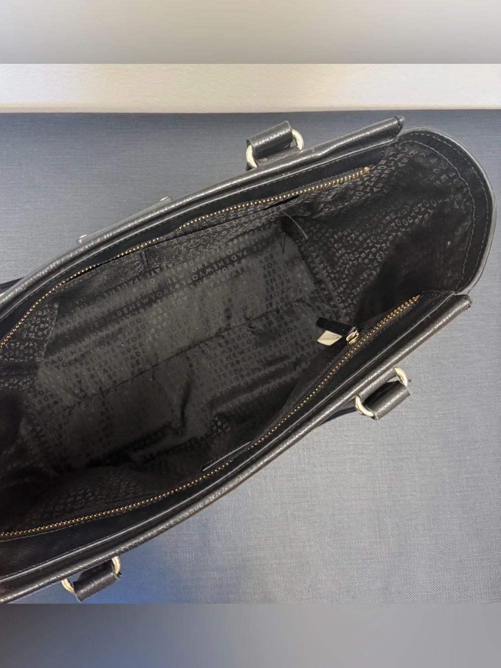 Kate Spade black leather Wellesley Satchel Purse